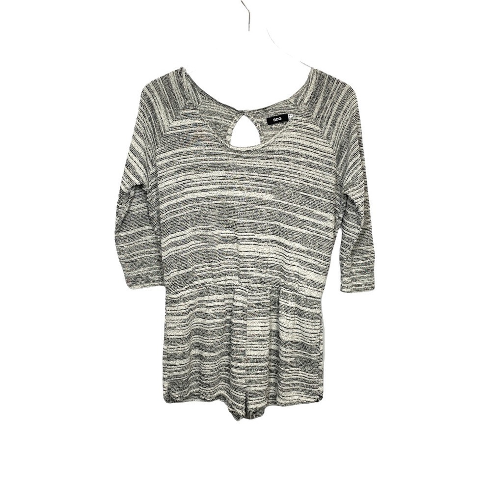 Urban Outfitters BDG Black/White Keyhole Neck3/4 Length Sleeve Romper NWT XS